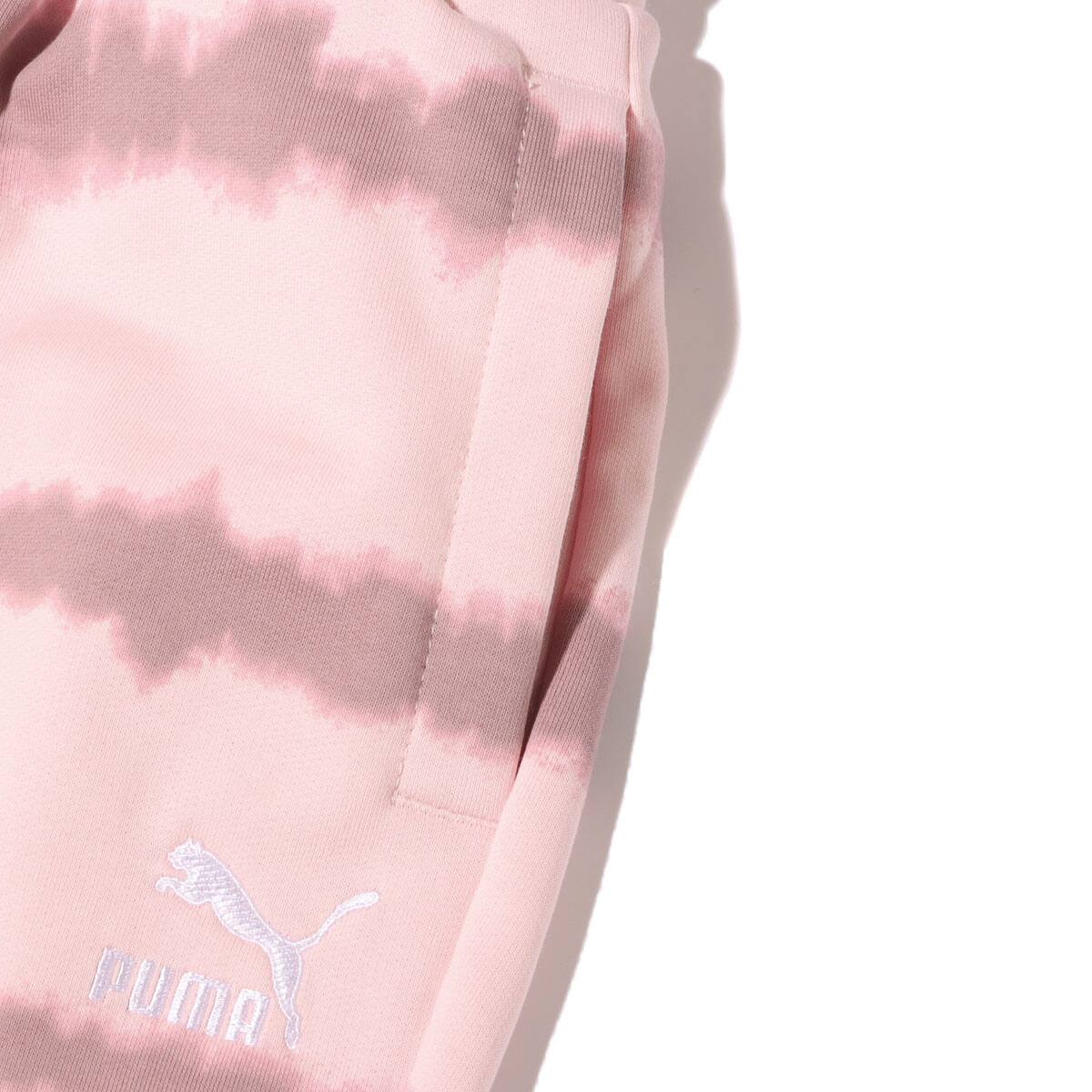 PUMA CLASSICS TIE DYE SWEATPANTS Chalk Pink-Quail 22SP-Iの画像