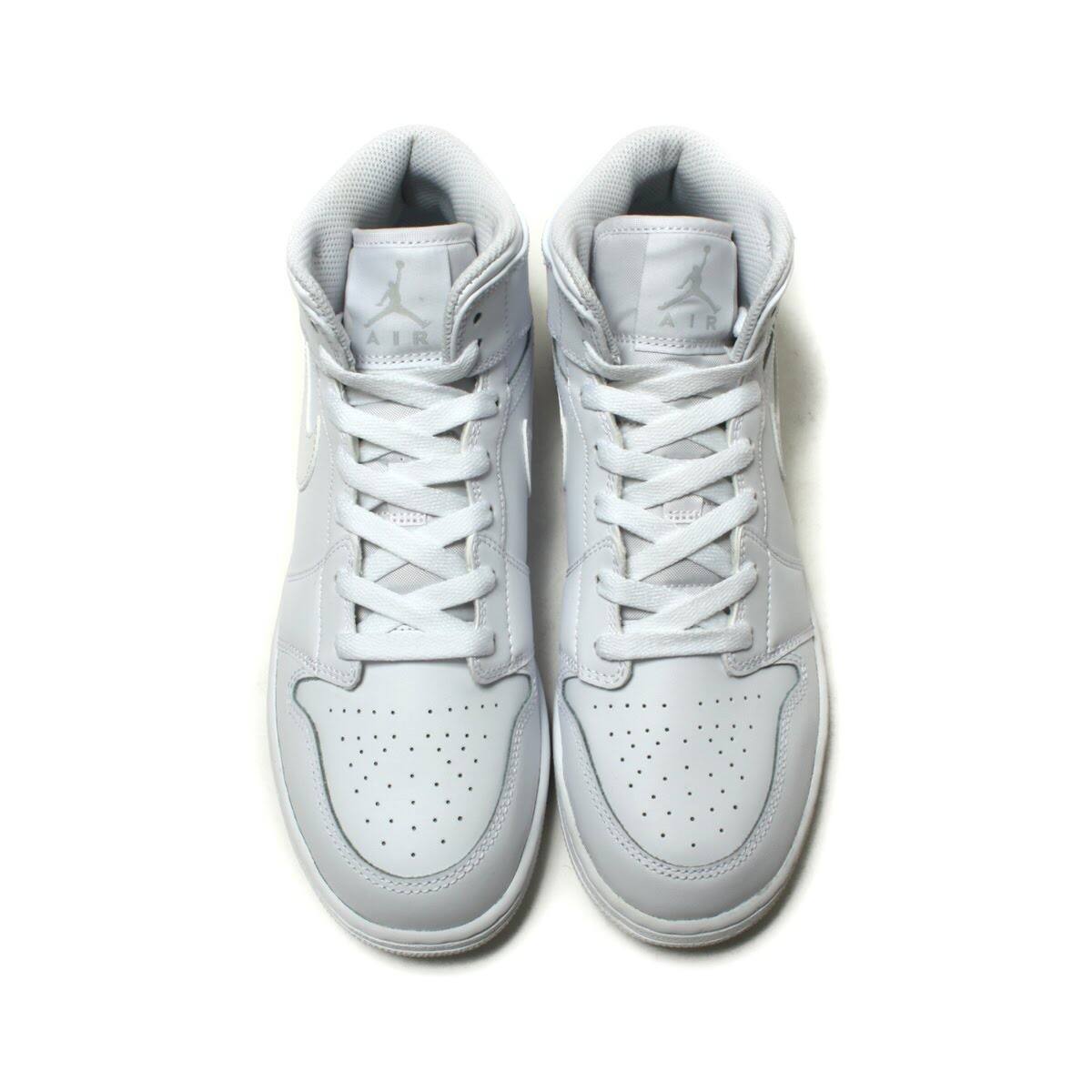 JORDAN BRAND AIR JORDAN 1 MID BG  WHITE/PURE PLATINUM-WHITE 18SP-Iの画像