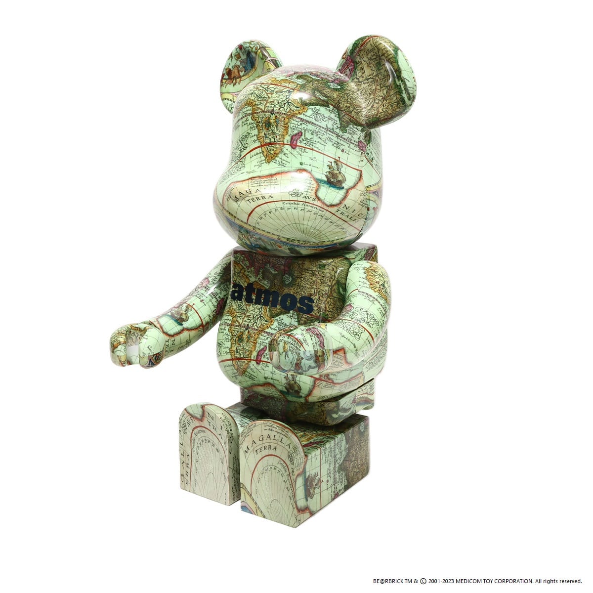 MEDICOM TOY BE@RBRICK atmos AGED MAP 1000% 22FW-S