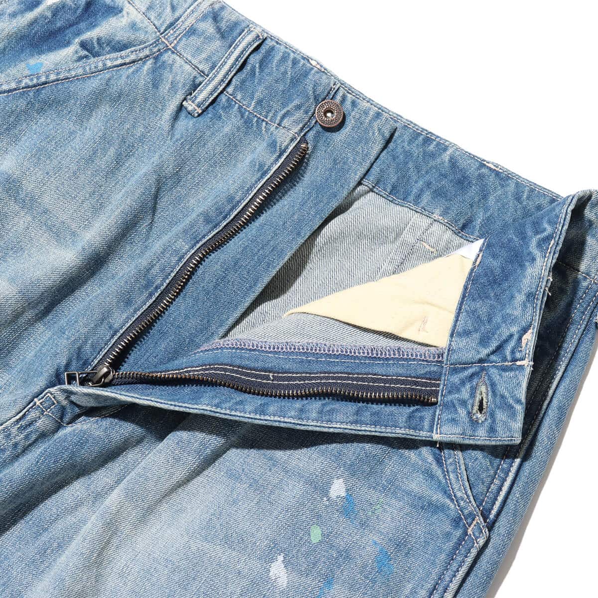 LIBERAIDERS STAMPED DENIM SARROUEL PANTS DARK BLUE 24SP-Iの画像