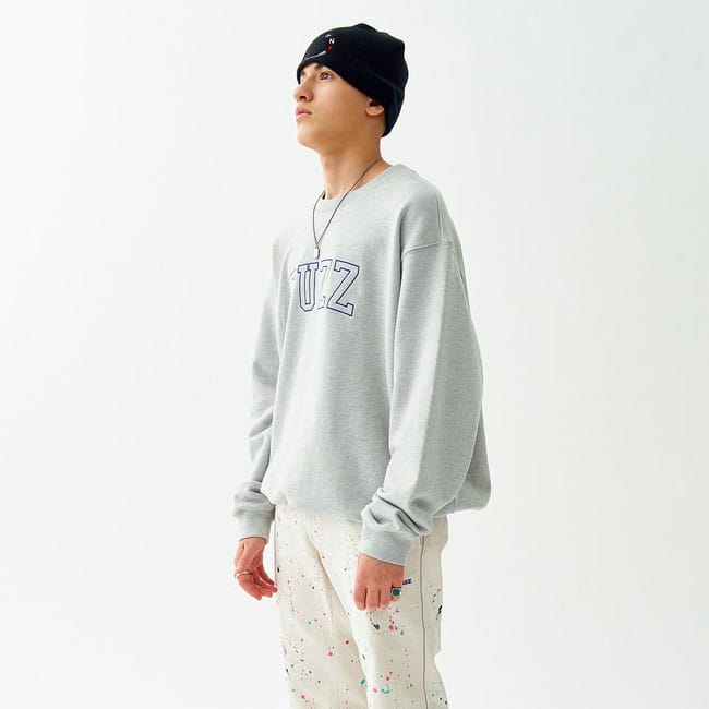 fuzz COLLEGE ARCH LOGO SWEATSHIRT GRAY 20HO-Iの画像