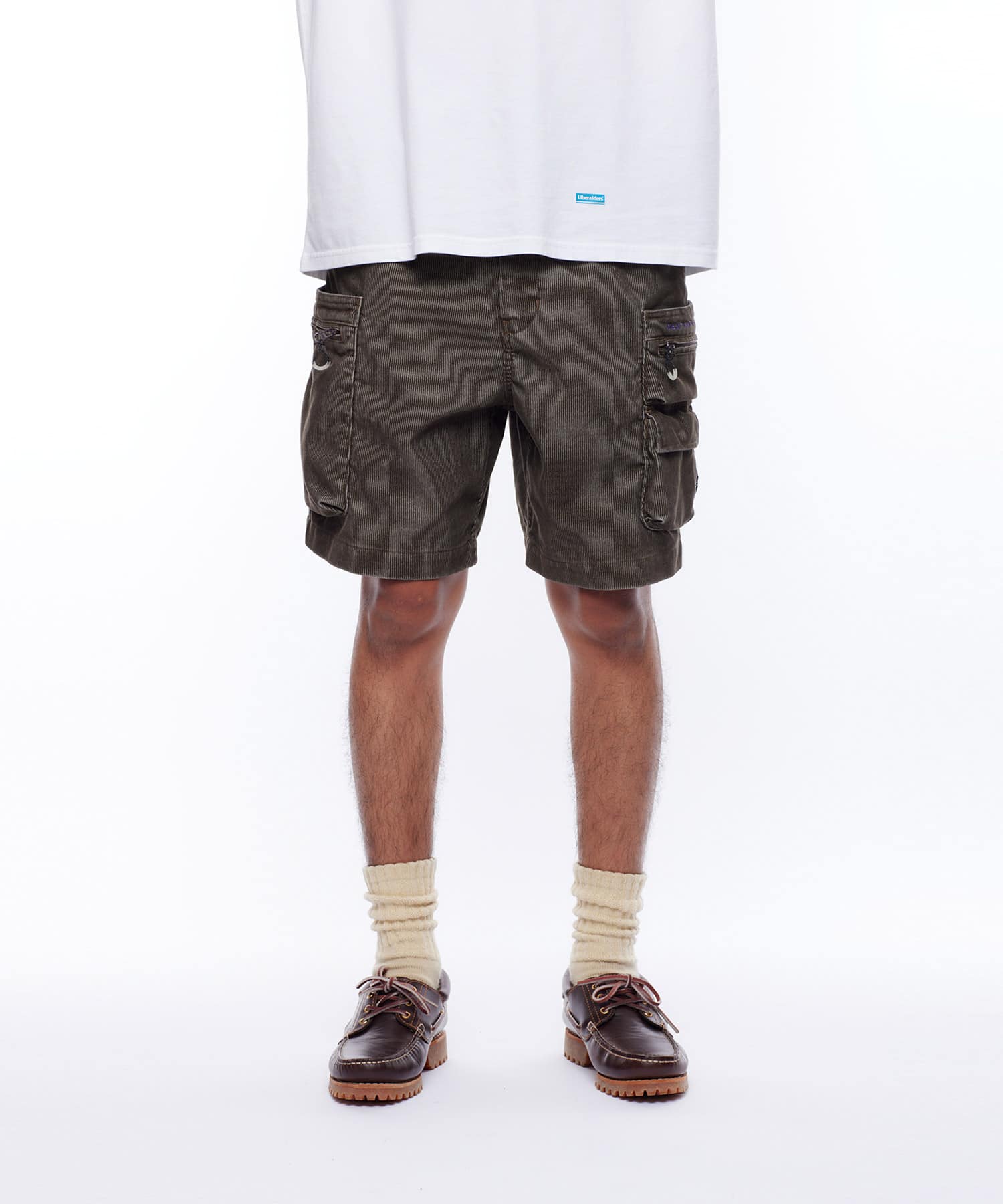 LIBERAIDERS CORDUROY UTILITY SHORTS BROWNの画像