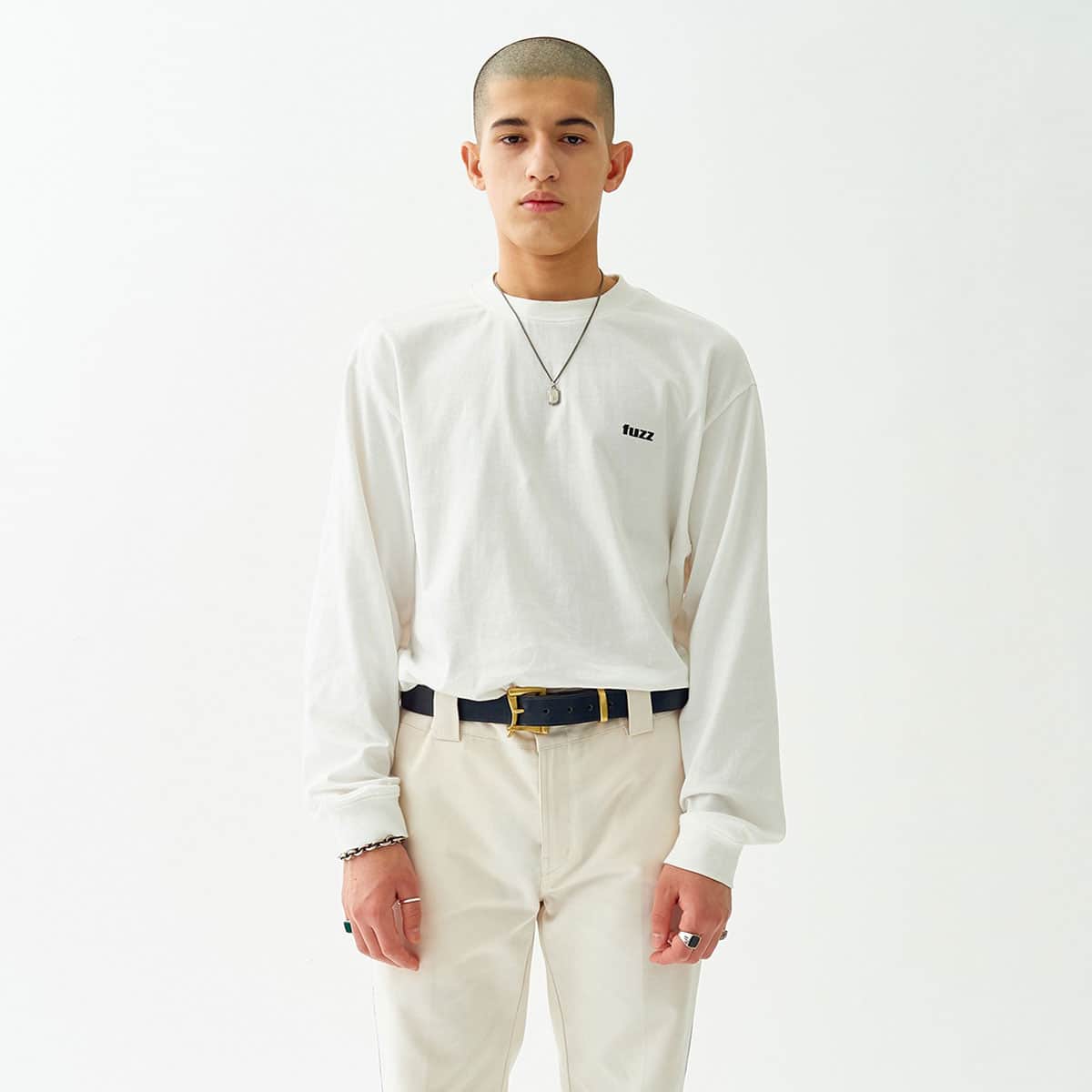 fuzz BASIC LOGO L/S TEE WHITE 20HO-Iの画像