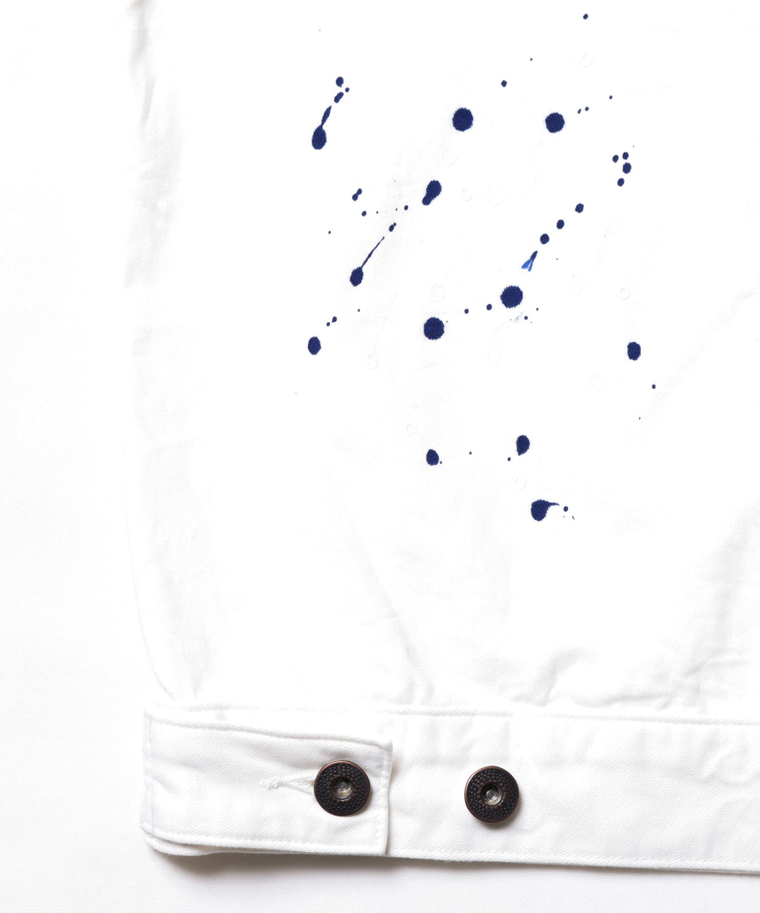 LIBERAIDERS GARMENT DYED TRUCKER JACKET WHITEの画像