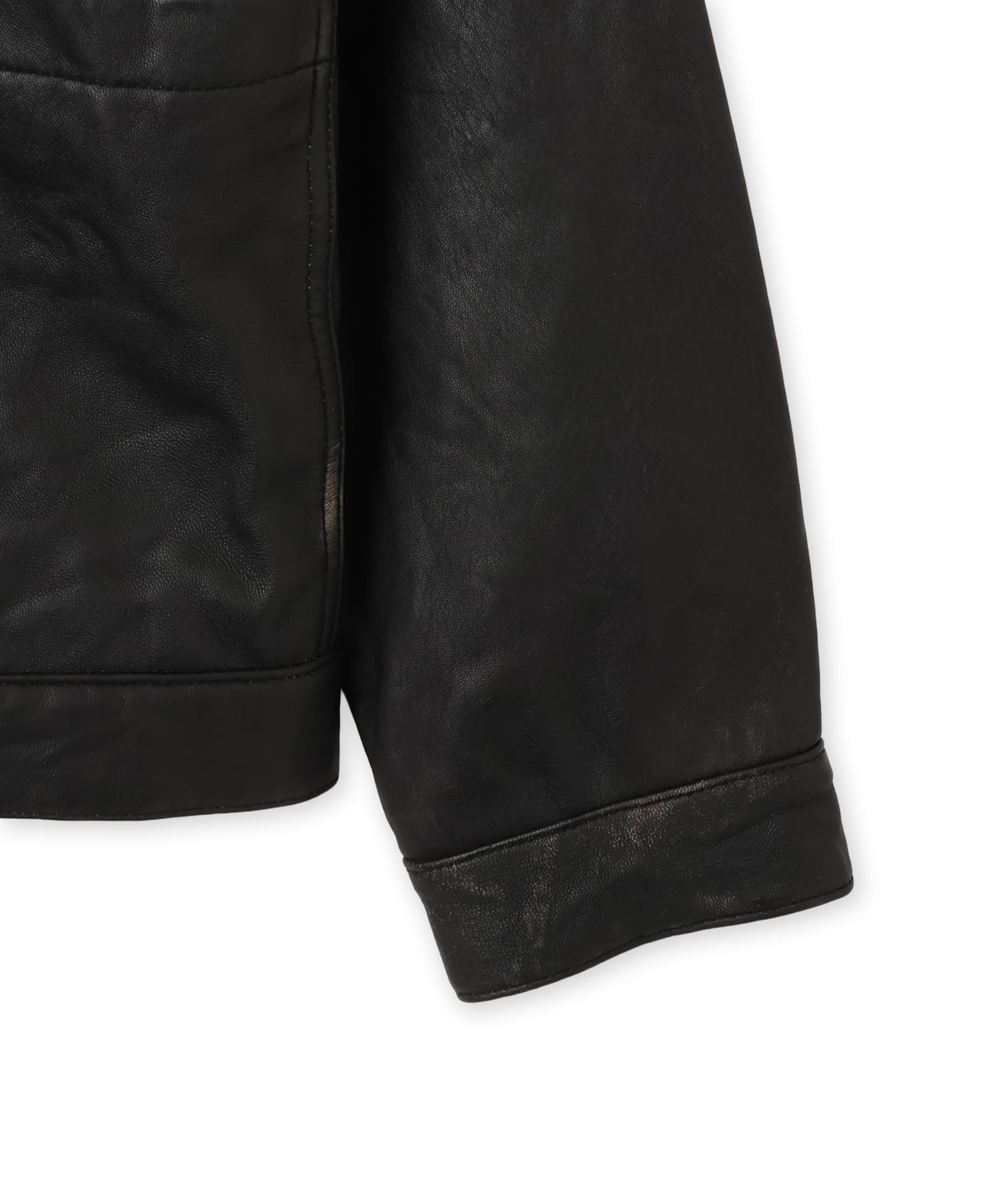 LIBERAIDERS WASHED LEATHER JACKET BLACKの画像
