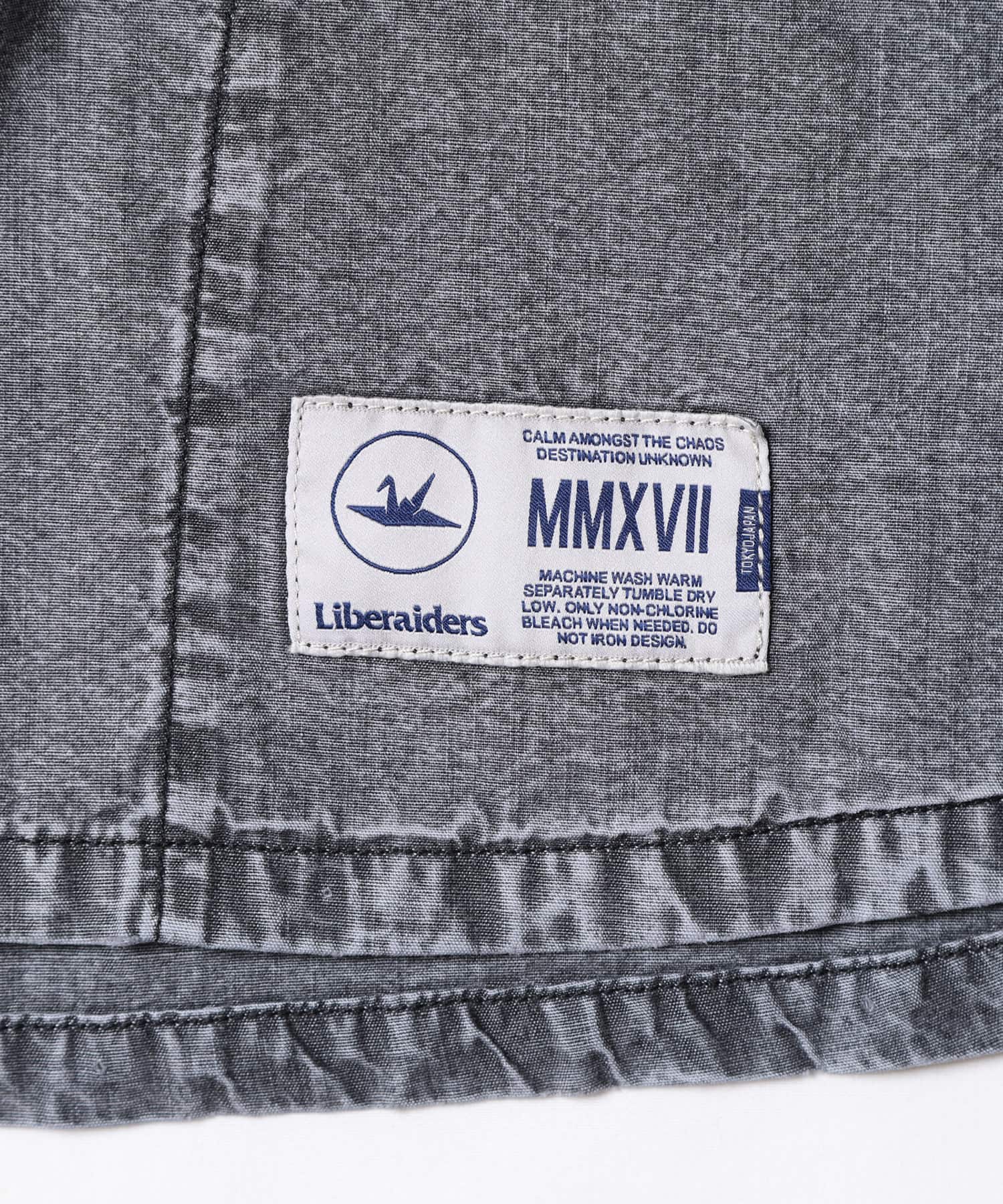 LIBERAIDERS CHAMBRAY BASEBALL SHIRT BLACKの画像