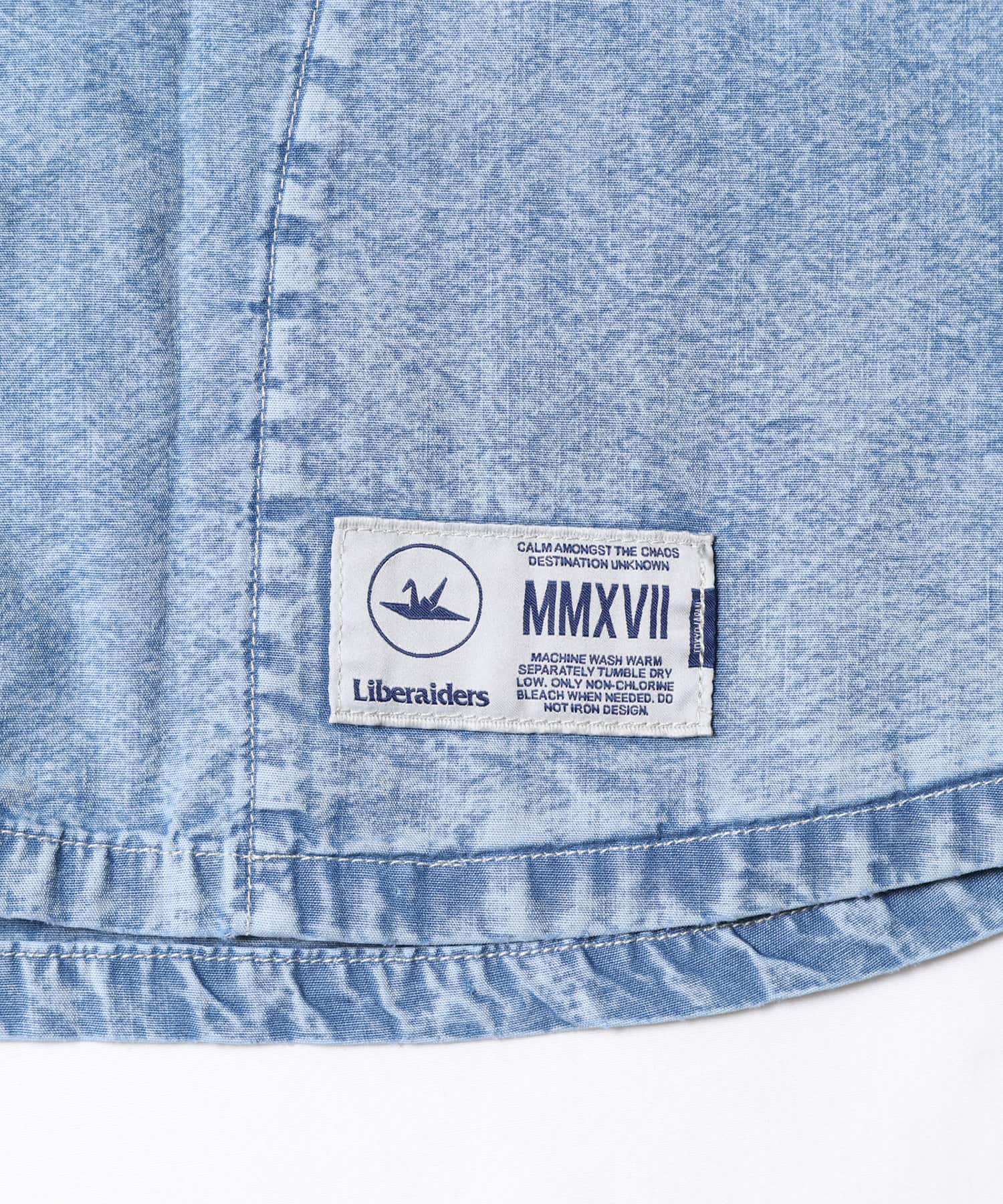 LIBERAIDERS CHAMBRAY BASEBALL SHIRT BLUEの画像