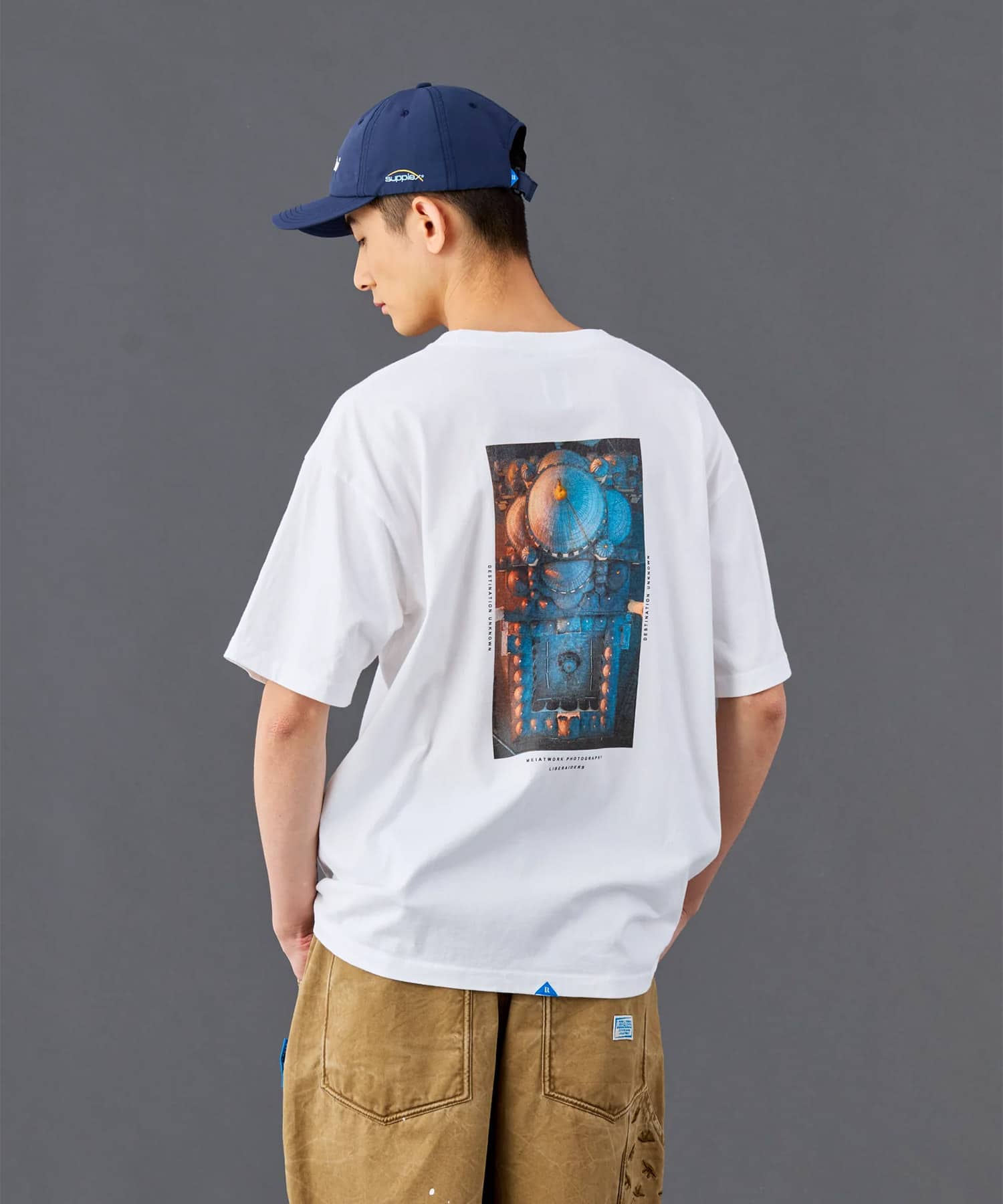 LIBERAIDERS MAW AERIAL PHOTO TEE WHITEの画像