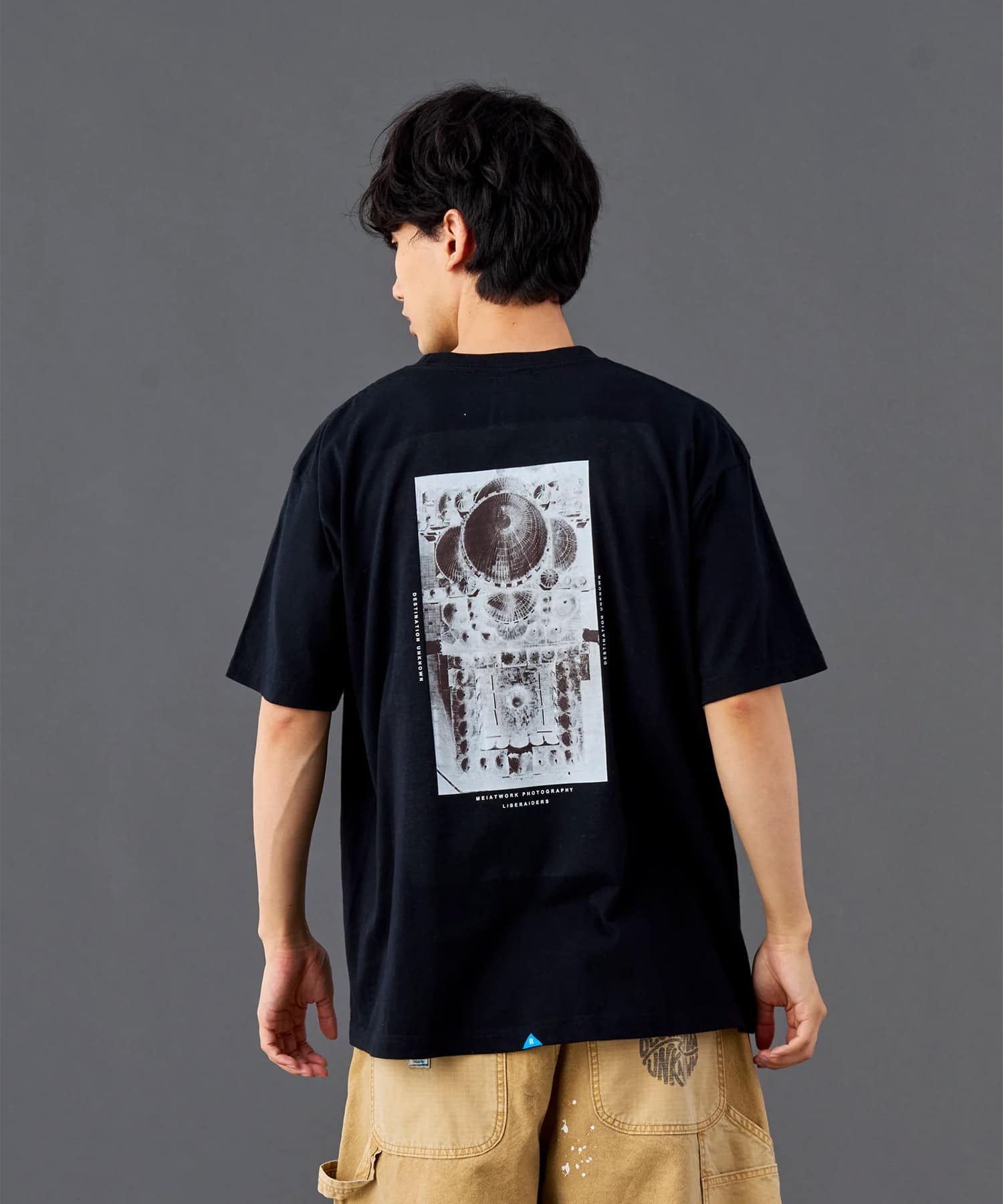 LIBERAIDERS MAW AERIAL PHOTO TEE BLACKの画像