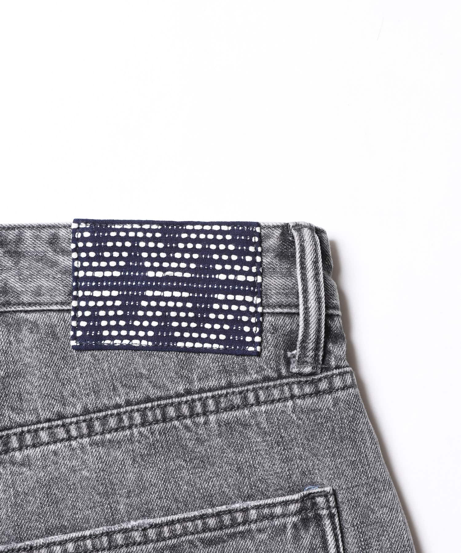 LIBERAIDERS DAMAGED DENIM BUGGY SHORTS BLACKの画像