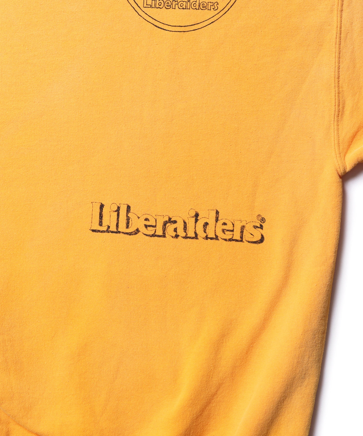 LIBERAIDERS HANDWRITING PRINT HOODIE YELLOWの画像