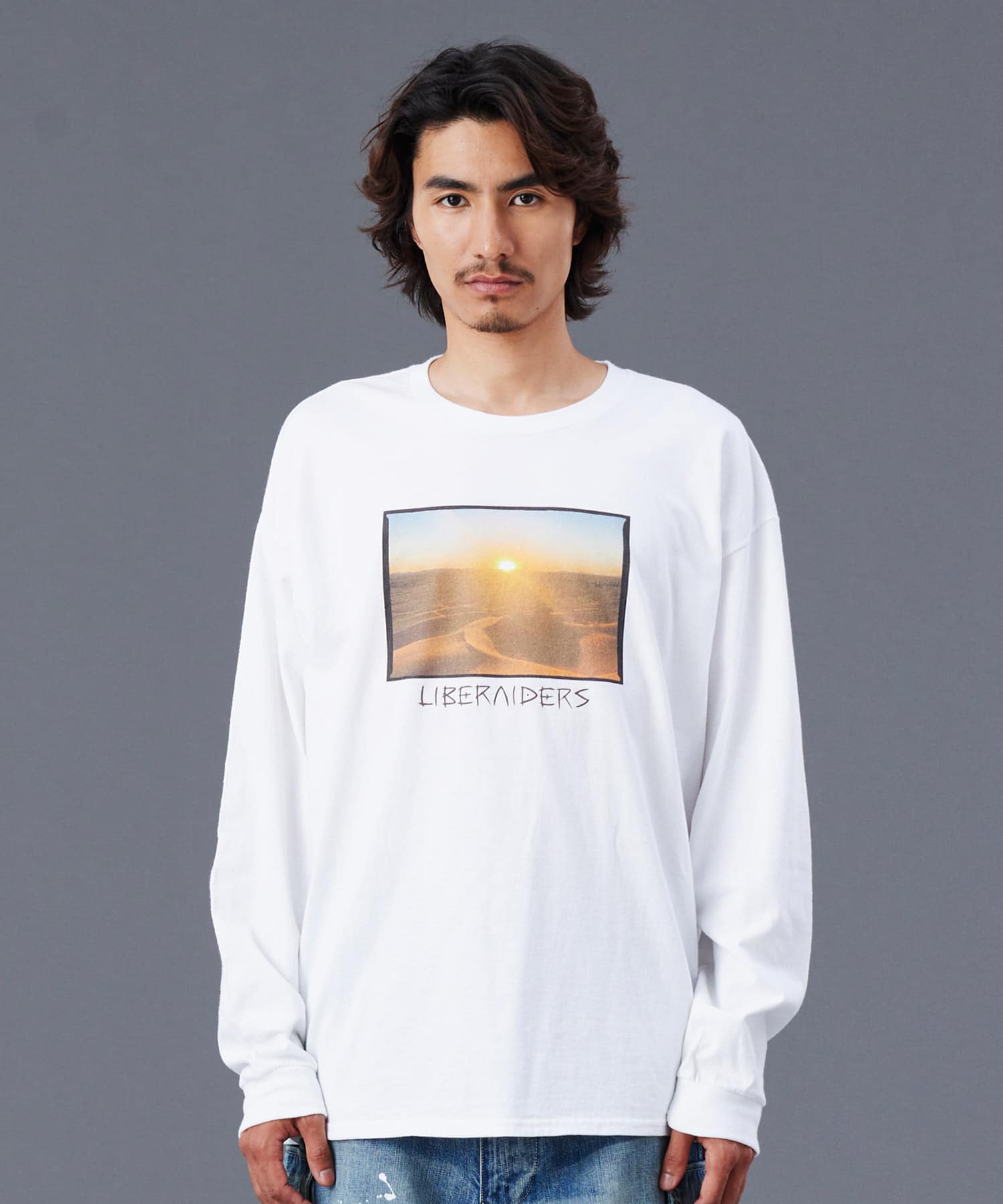 LIBERAIDERS LBRDRS LOGO L/S TEE WHITEの画像