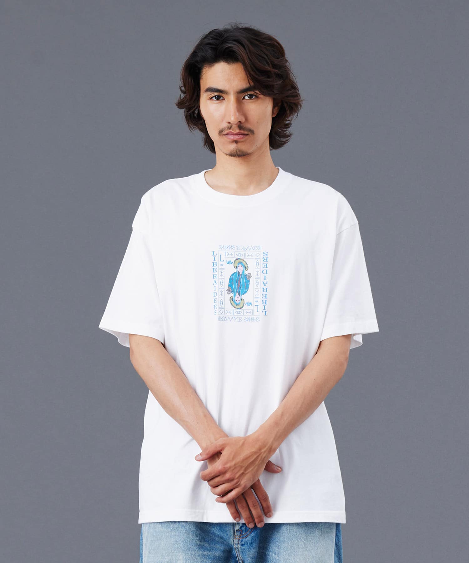 LIBERAIDERS QUEEN LOGO TEE WHITEの画像