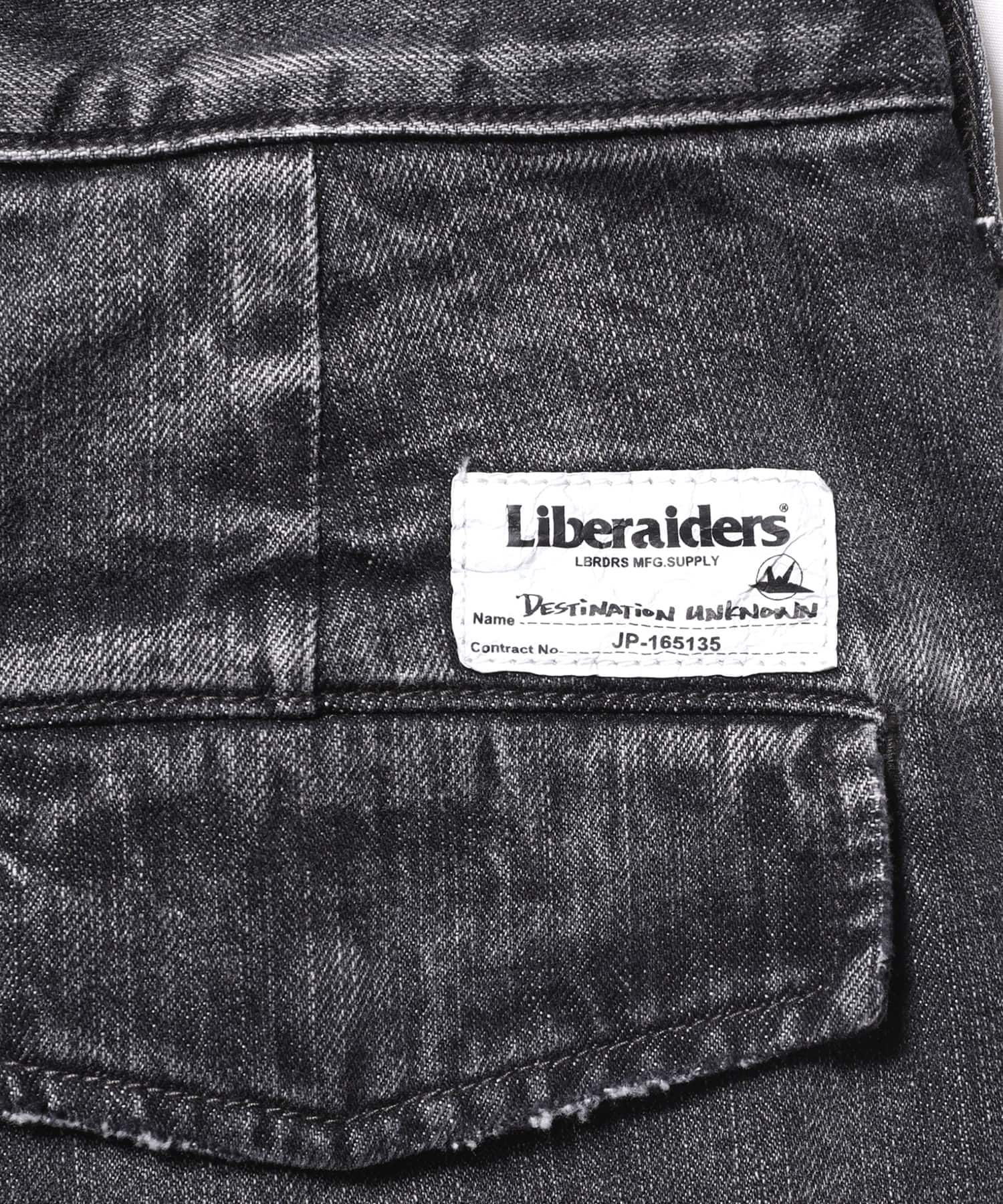 LIBERAIDERS DENIM CARGO PANTS BLACKの画像