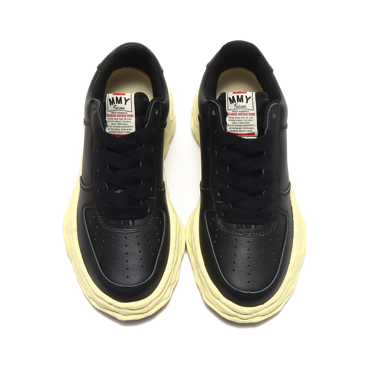 Maison MIHARA YASUHIRO WAYNE LOW/LEATHER ブラックの画像
