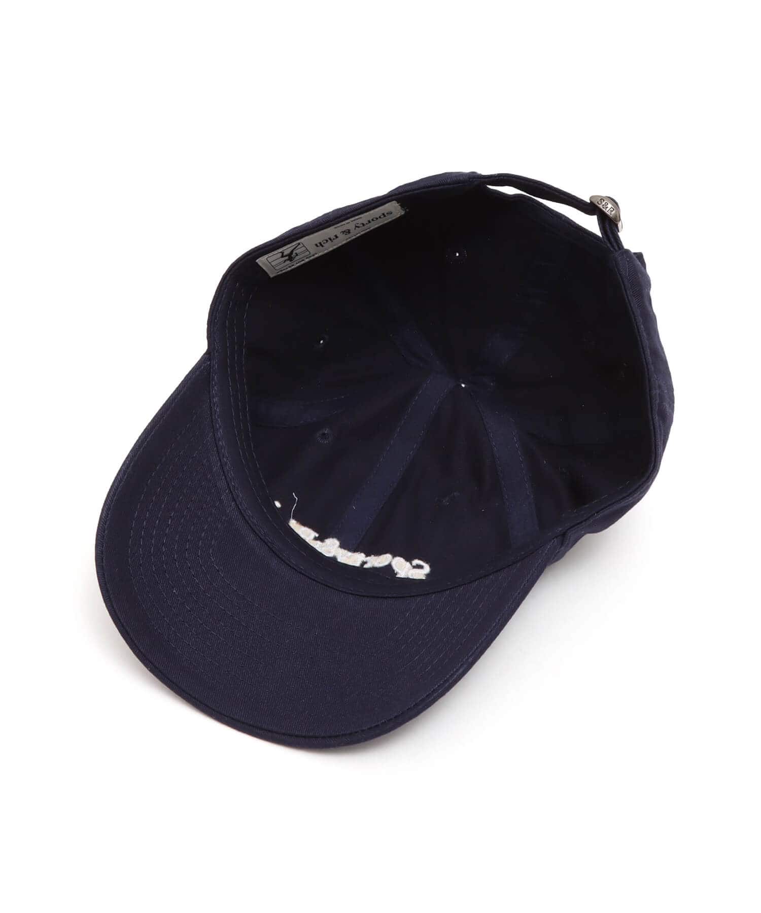 SPORTY＆RICH Serif Logo Hat Dark Navyの画像