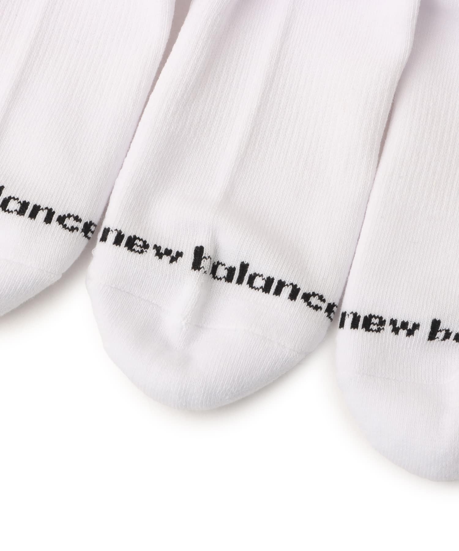 New Balance Everyday Stripe Mid Carf Socks 3 Pack ホワイト/ブラックの画像
