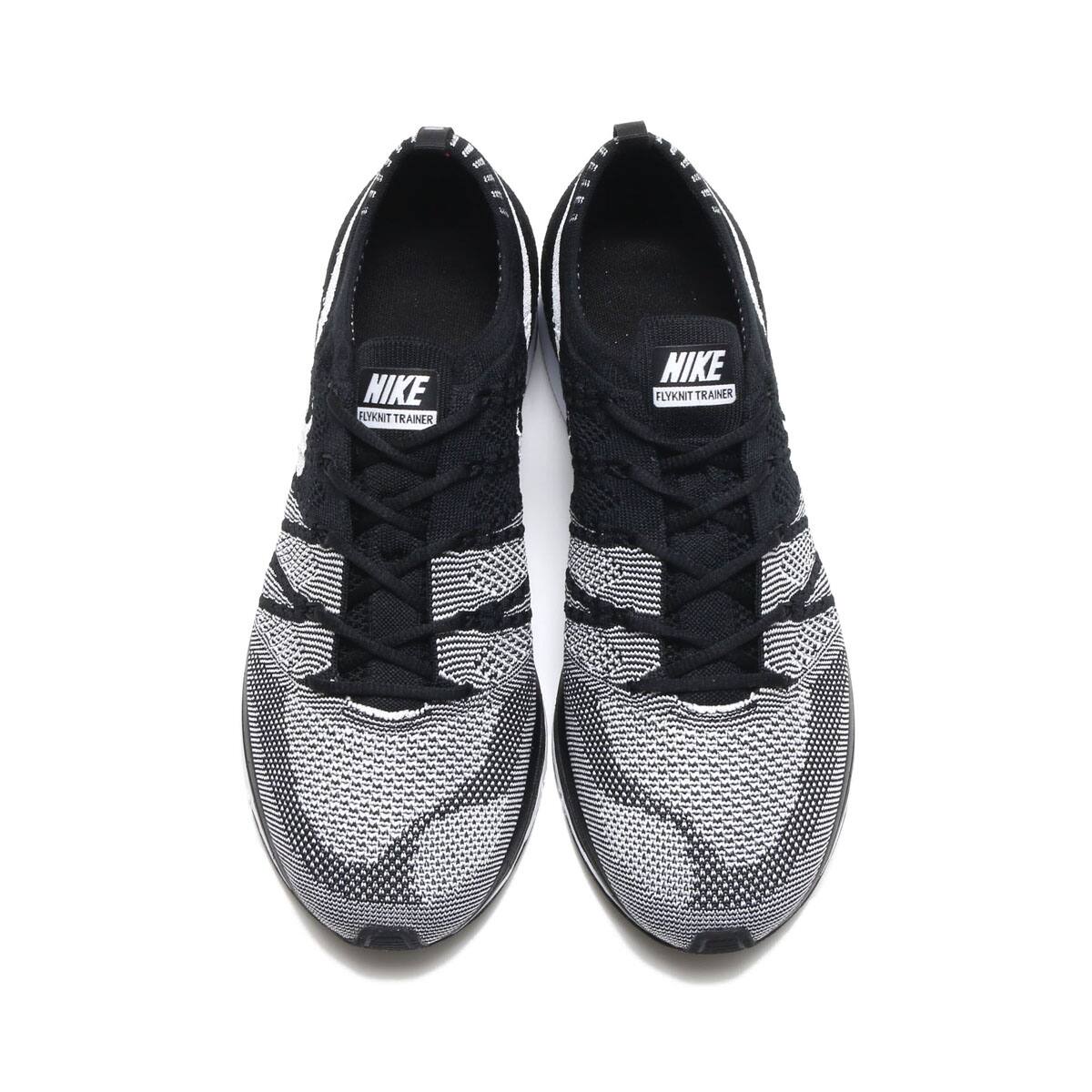 flyknit trainer black white