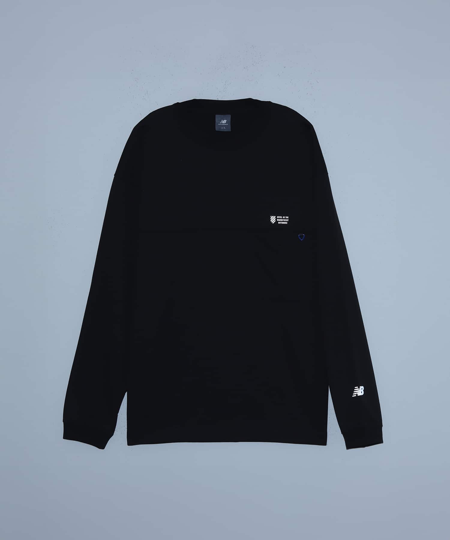 New Balance BASIC LONG SLEEVE T-SHIRT ブラックセメントの画像