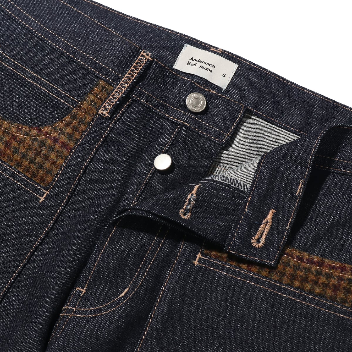 Andersson Bell ANDERSSON MOON WOOL PATCH RIGID JEANS INDIGO 19FA-Iの画像