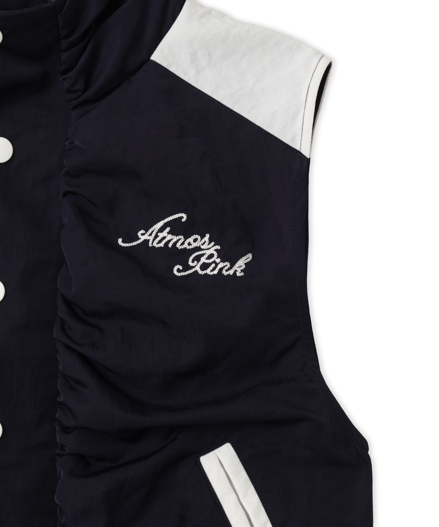 atmos pink Varsity Vest NAVYの画像