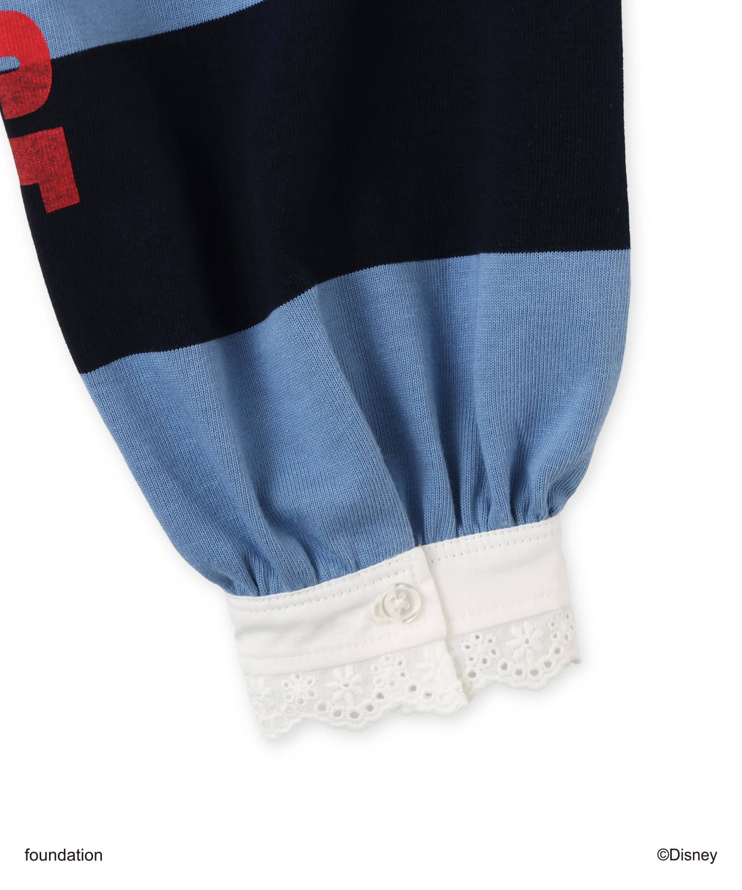 MICKEY & MINNIE / atmos pink Rugger Polo Long Sleeves T-shirt BLUEの画像