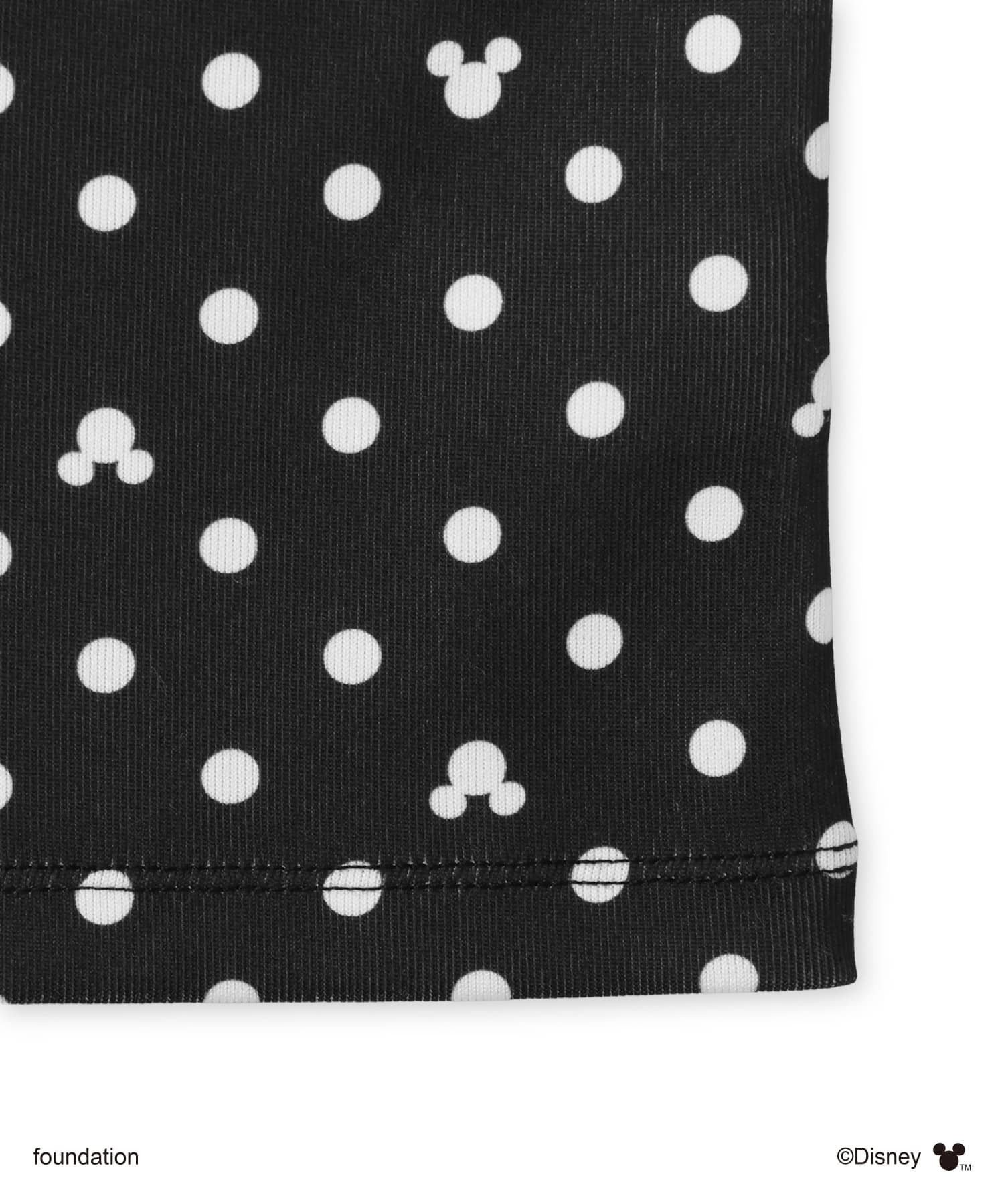 MICKEY & MINNIE / atmos pink Off-shoulder Ribbon Long Sleeves T-shirt BLACKの画像