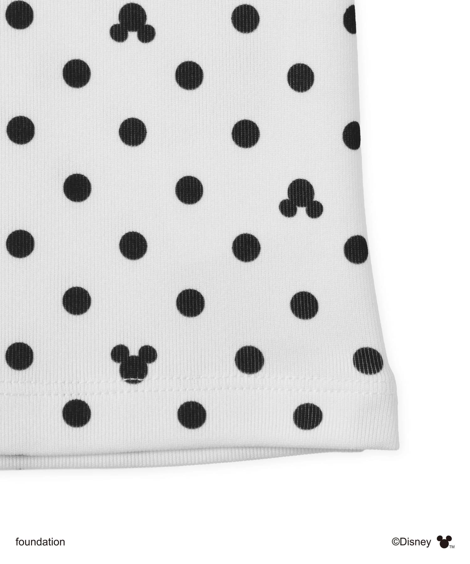 MICKEY & MINNIE / atmos pink Off-shoulder Ribbon Long Sleeves T-shirt WHITEの画像