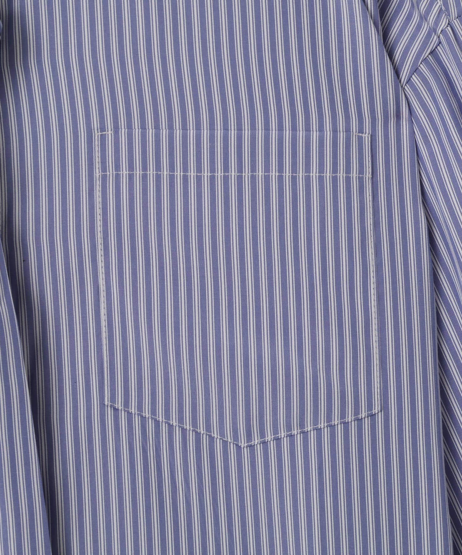 atmos pink Neck-Tie Stripe Shirt BLUEの画像