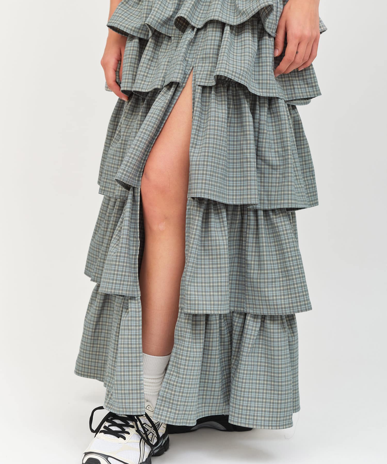 atmos pink Plaid Tiered Skirt MINTの画像