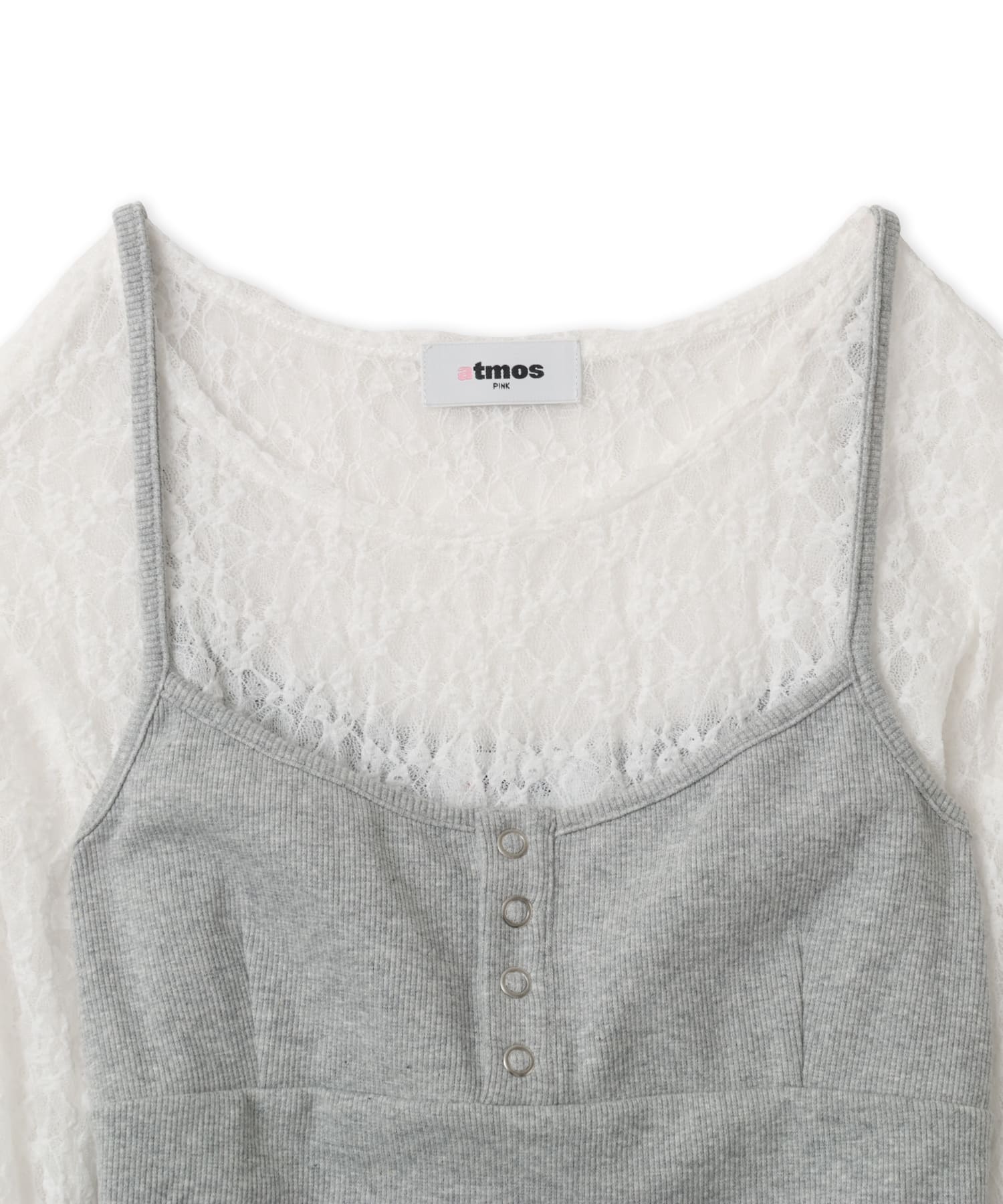 atmos pink Lace LS Top & Camisole Set GRAYの画像