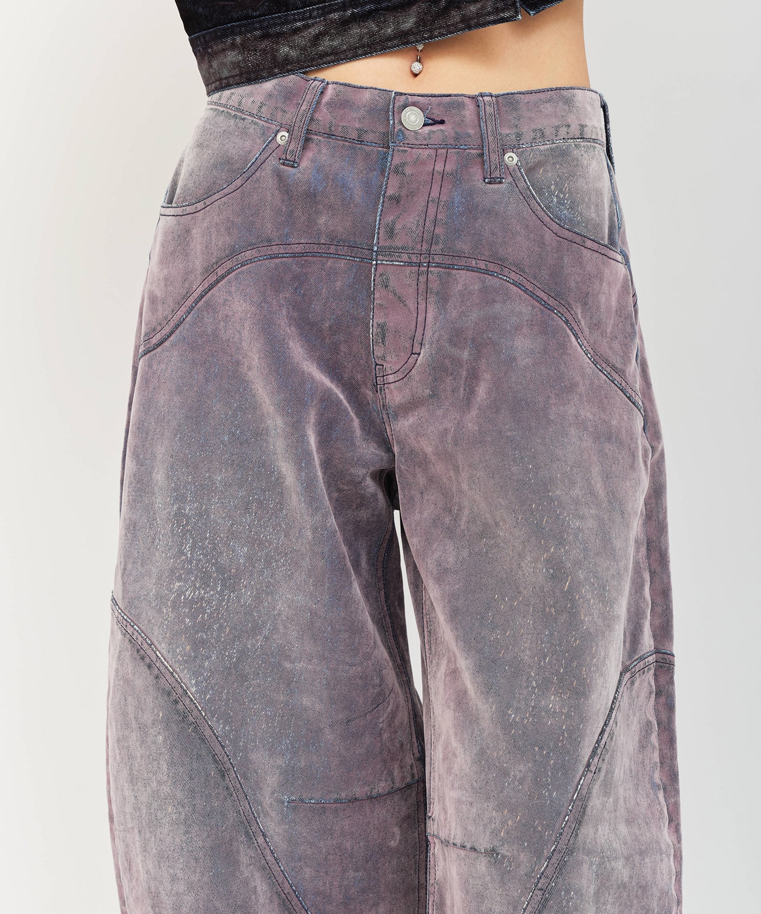 atmos pink Flocky Denim Pants PINKの画像