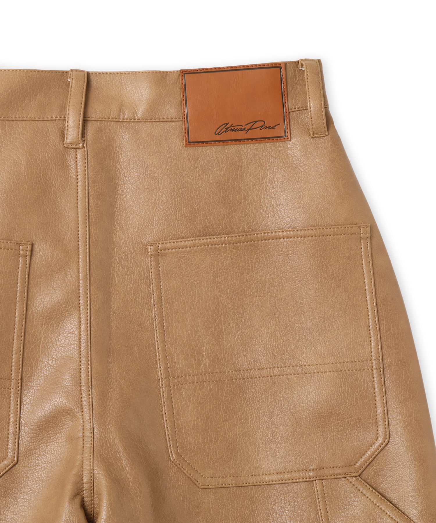 atmos pink Synthetic Leather Half Pants BEIGEの画像