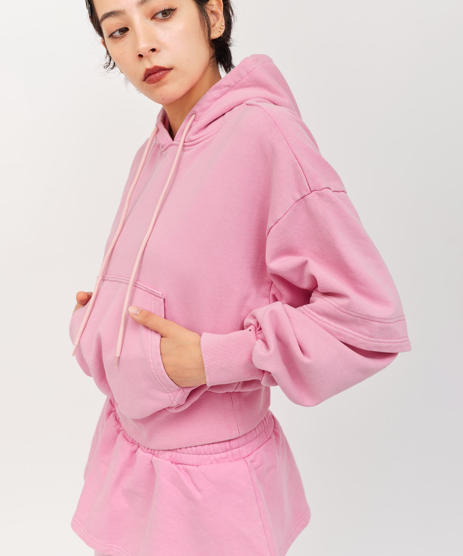 atmos pink Layered Sweat Hoodie PINKの画像