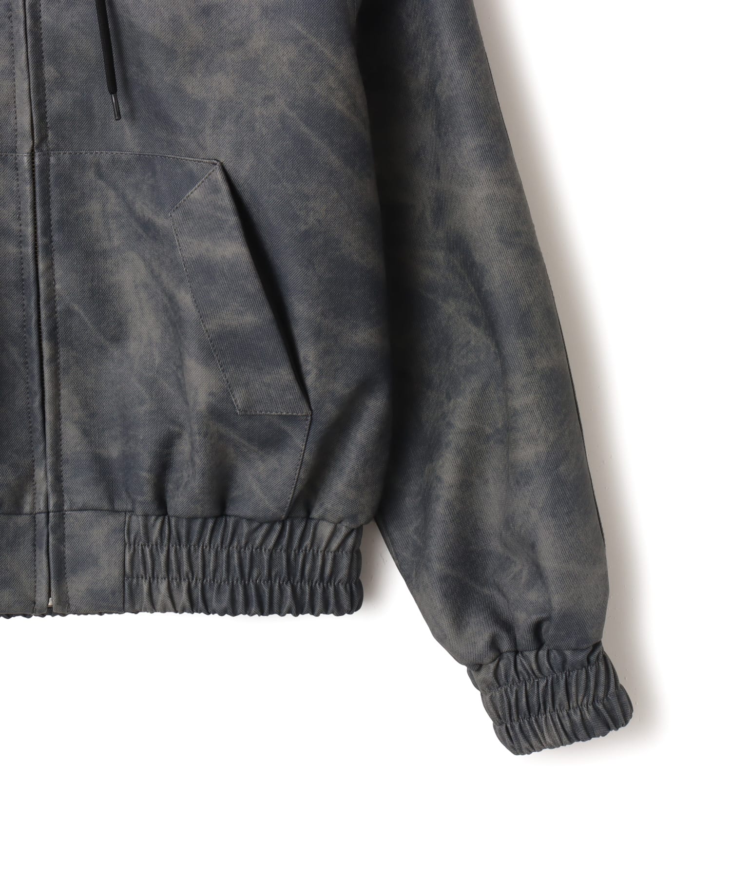 atmos pink Faux Leather Hoodie Jacket CHARCOALの画像