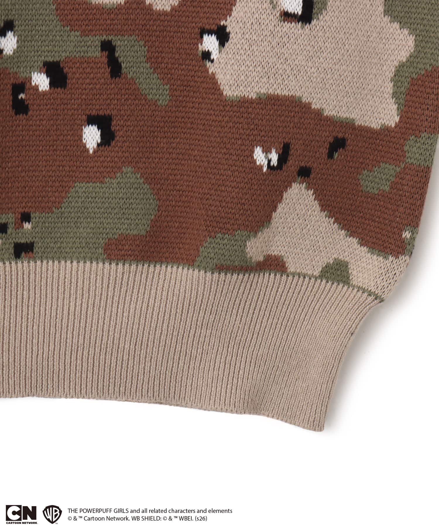 The Powerpuff Girls x atmos pink Embroidary Sweater CAMOUFLAGEの画像