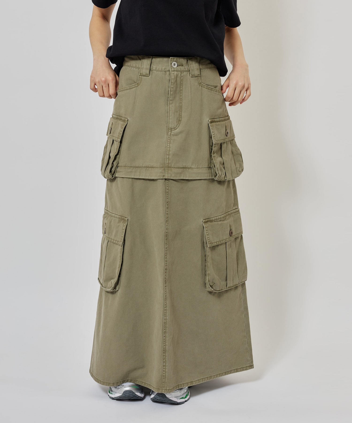 atmos pink 2way Military Skirt OLIVEの画像