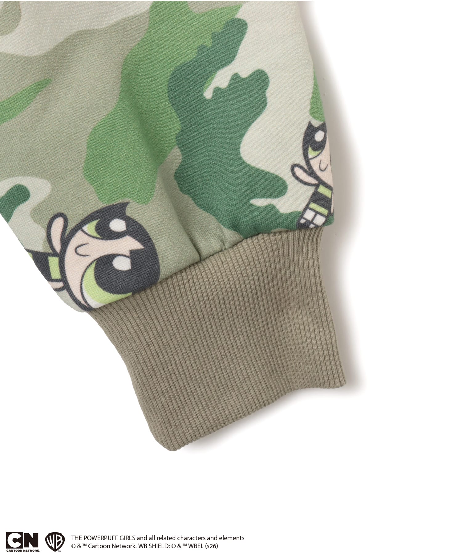 The Powerpuff Girls x atmos pink Camouflage Zip-up Hoodie GREENの画像