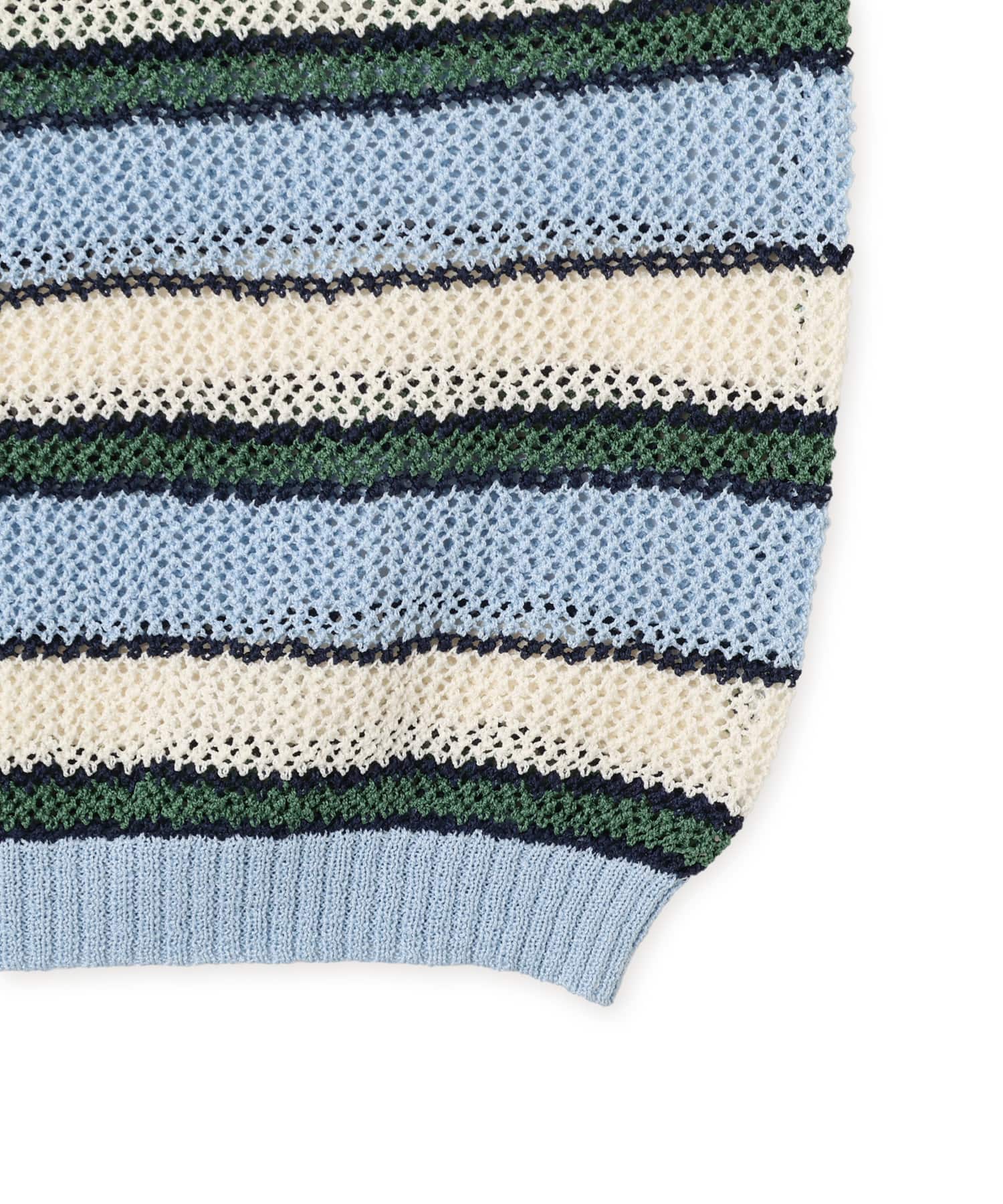 atmos pink Border Mesh Knit Tops BLUEの画像