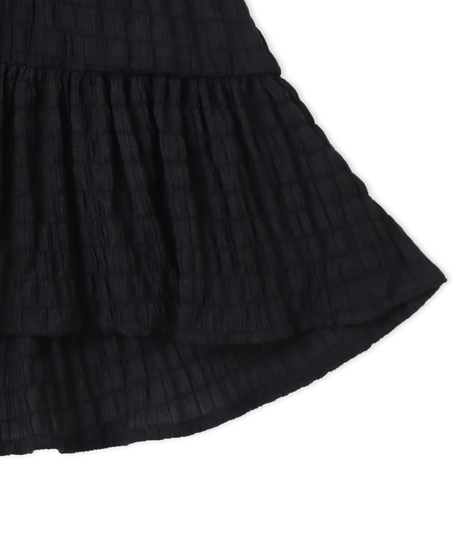 atmos pink Shirring Blouse BLACKの画像