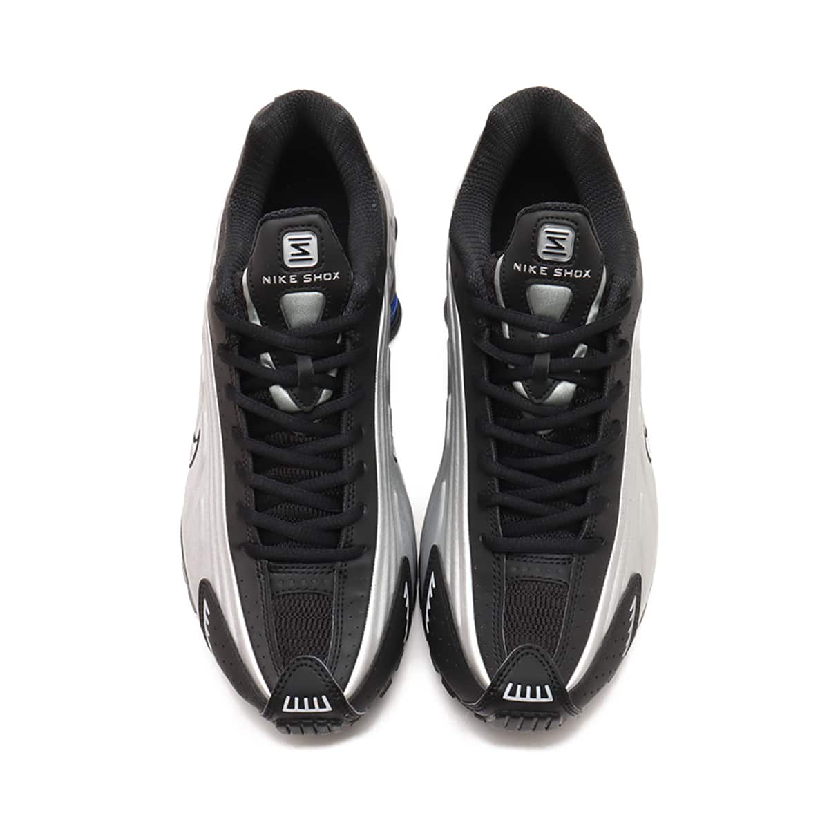 NIKE W SHOX R4 BLACK/METALLIC SILVER-RACER BLUEの画像