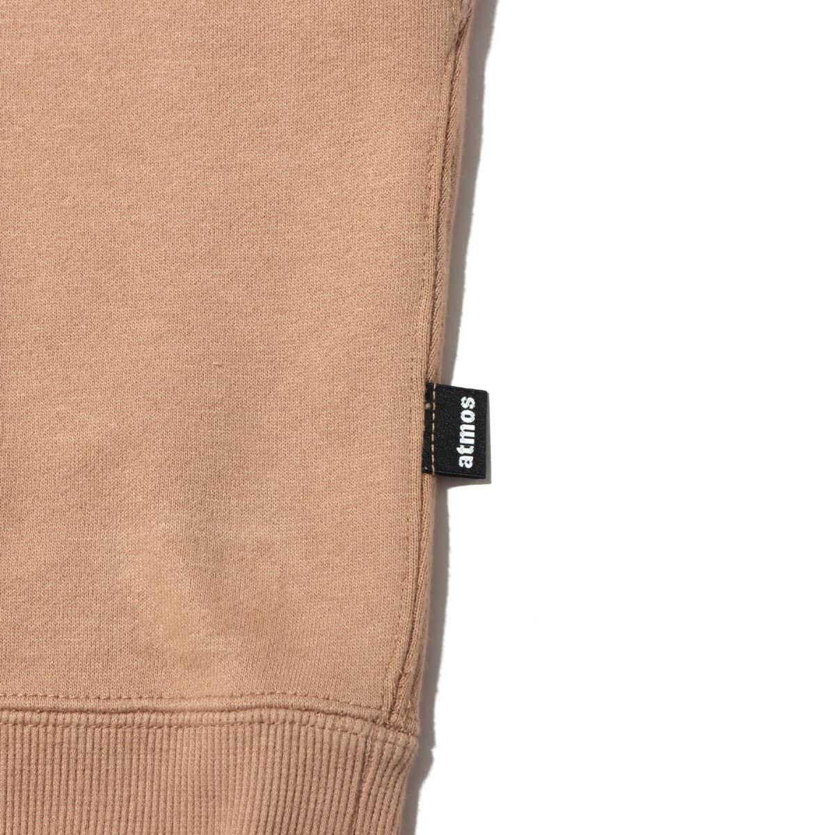 atmos OVERDYED HALF ZIP SWEAT BEIGE 20FA-I