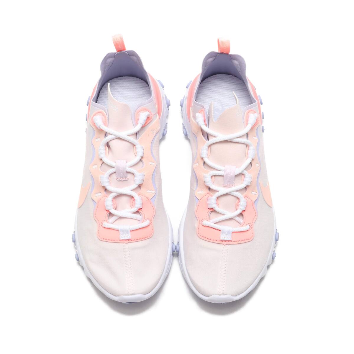 NIKE W REACT ELEMENT 55 PALE PINK/WSHD CRL-OXYGN PRPL 19SU-Iの画像