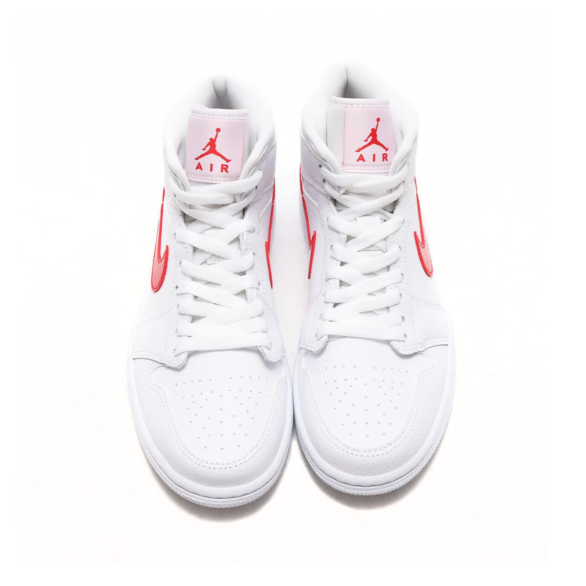 JORDAN BRAND WMNS AIR JORDAN 1 MID WHITE/UNIVERSITY RED 20FA-Iの画像