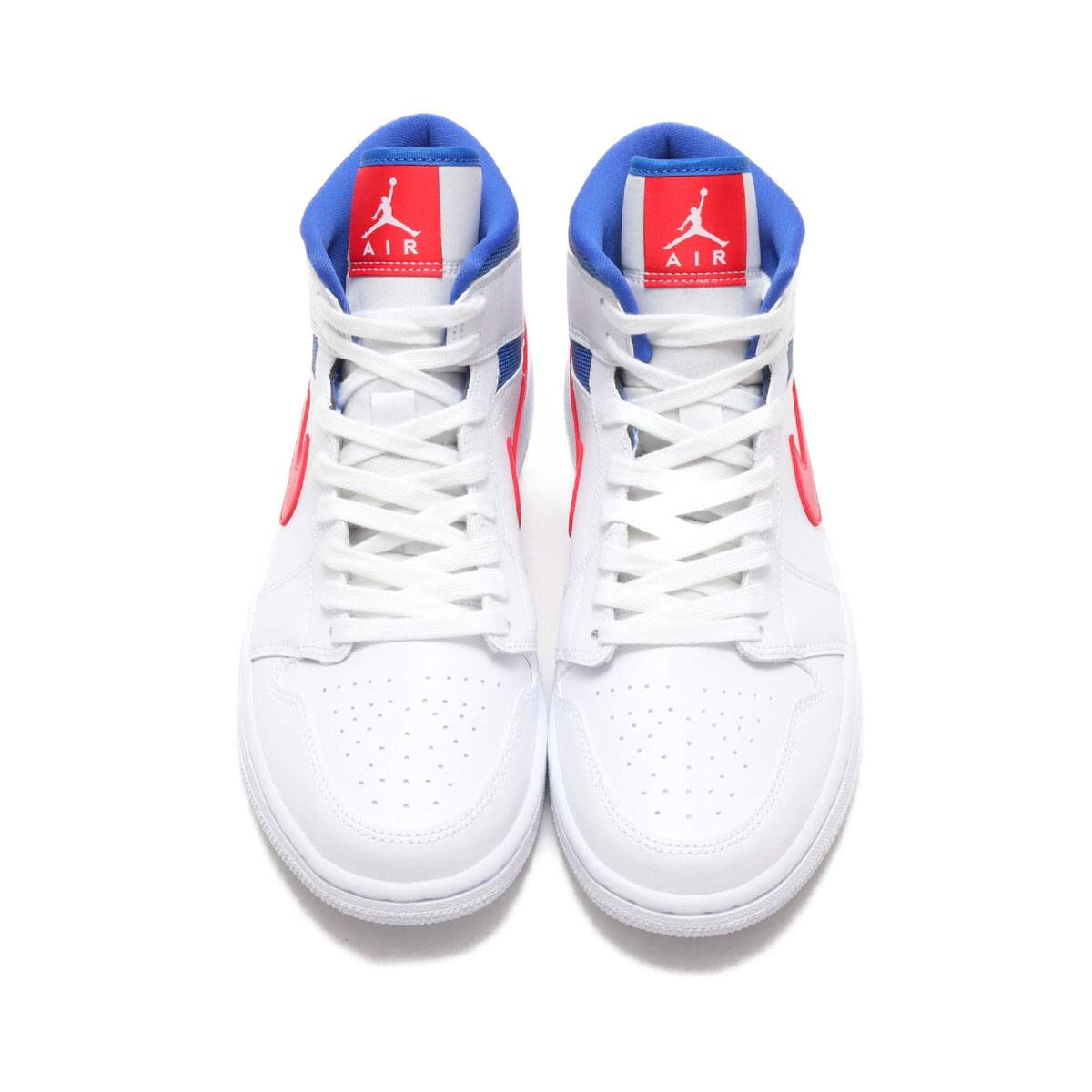 JORDAN BRAND WMNS AIR JORDAN 1 MID WHITE/UNIVERSITY RED-GAME ROYAL