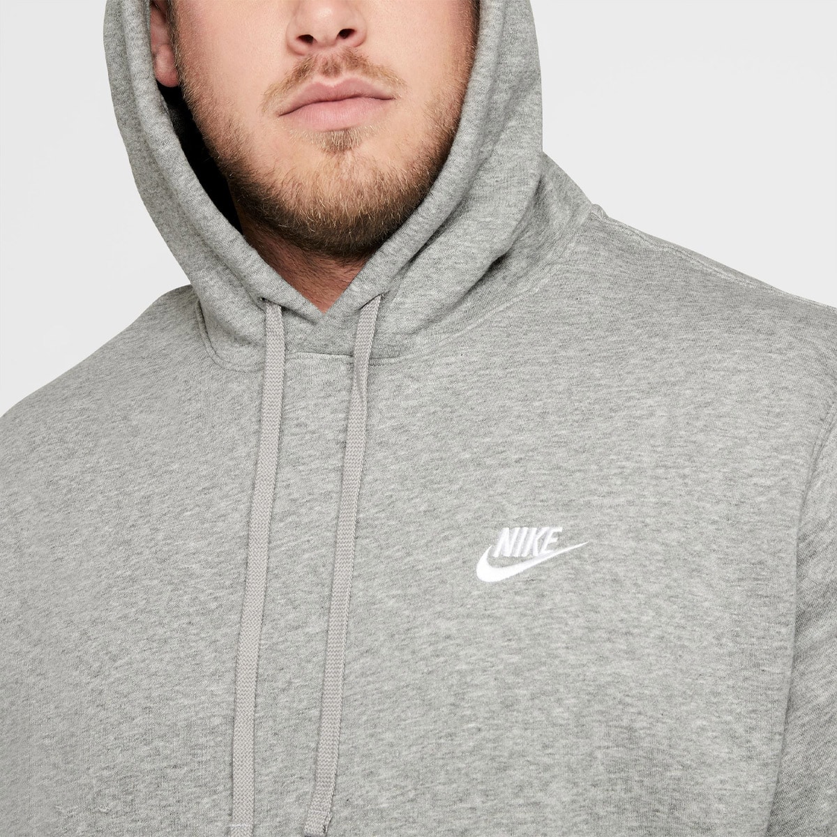 NIKE AS M NSW CLUB HOODIE PO BB DK GREY HEATHER/MATTE SILVER/WHITEの画像