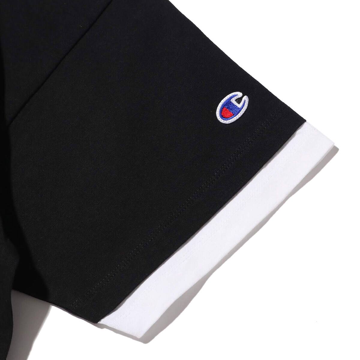 Champion S/S LAYERED T-SHIRT BLACKの画像