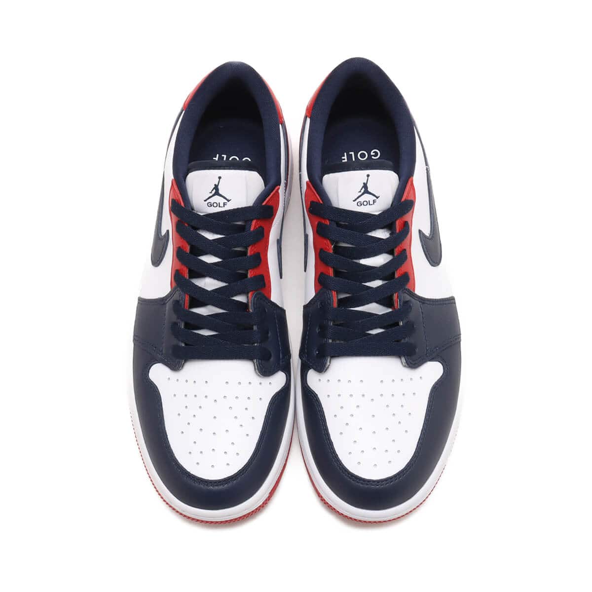 JORDAN BRAND AIR JORDAN 1 LOW G WHITE/OBSIDIAN-VARSITY RED 24SP-Iの画像