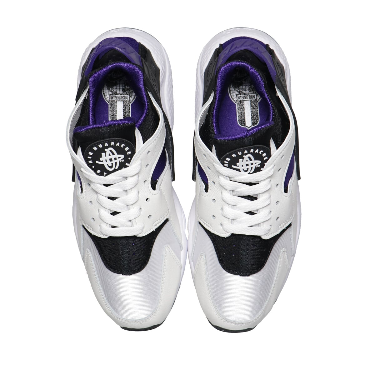 NIKE W AIR HUARACHE WHITE/BLACK-ELECTRO PURPLE 22SP-I