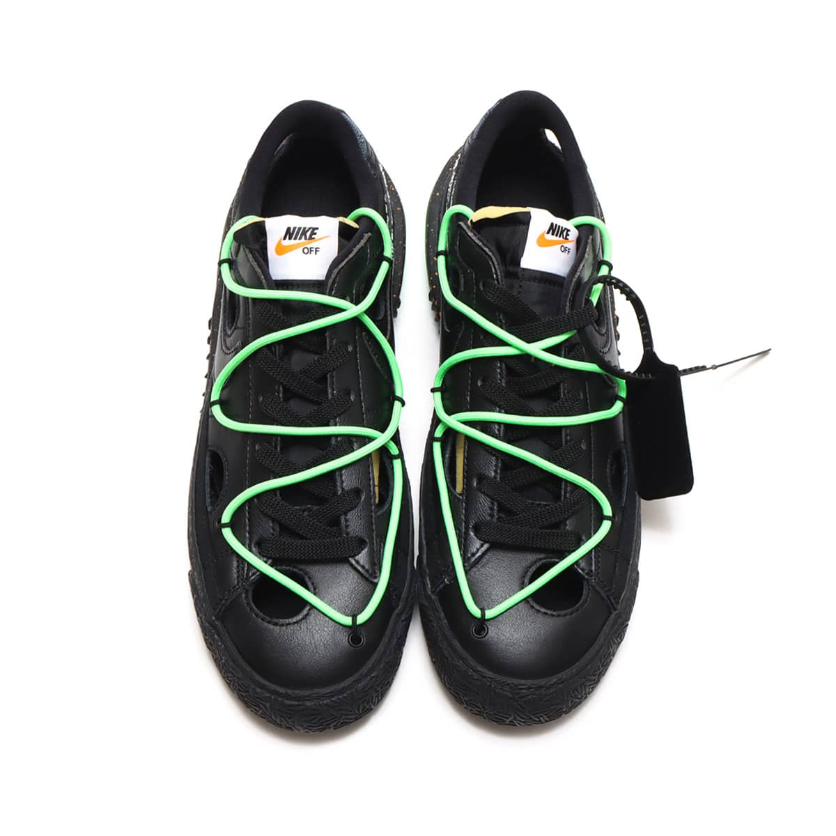 NIKE BLAZER LOW '77 / OW BLACK/BLACK-ELECTRO GREEN 21HO-Sの画像